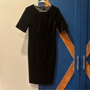 Pink Tartan designer black velvet dress. Gorgeous condition. Size 6